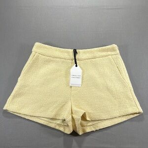 NWT English Factory Butter Yellow Tweed Tailored Shorts - Medium